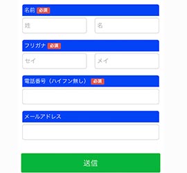 入力フォーム：お客様情報を入力します